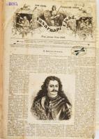 cca 1861-67 A Vasárnapi Újság 1861. és 1867. évi töredékes évfolyamai, félvászon kötésben, hiányzó g...