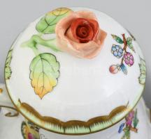 Herendi Viktória mintás kávés készlet. Kézzel festett, jelzett, minimális kopással. Hat személyes