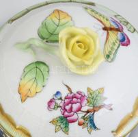 Herendi Viktória mintás kávés készlet. Kézzel festett, jelzett, minimális kopással. Hat személyes