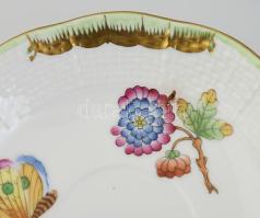 Herendi Viktória mintás kávés készlet. Kézzel festett, jelzett, minimális kopással. Hat személyes