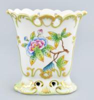 Herendi Viktória mintás áttört váza, jelzett, kopásokkal, m: 11,5 cm