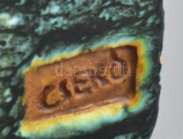 Csekovszky Árpád (1931-1997): Szentendrei városrészlet, kerámia fali dombormű, jelzett, apró kopássa...