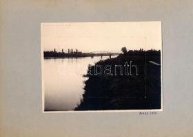 1930-1934 Makó, Marosvásárhely, Veszprém, stb., feliratozott fotóalbum, 32 db vegyes méretű fotóval