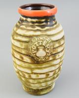 Retró kerámia váza, jelzés nélkül, hibátlan, m: 18 cm