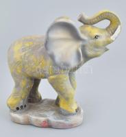 Elefánt, porcelán, kopott, jelzés nélkül, m: 12 cm