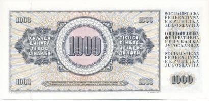 Jugoszlávia 1978. 1000D nyomdahibás "GUVERNE" T:UNC Yugoslavia 1978. 1000 Dinara "GUV...