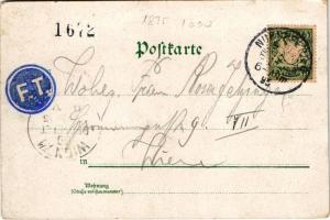 1895 (Vorläufer!!!) Nürnberg, Nuremberg; Bratwurstglöcklein. Art Nouveau, floral, litho (worn corner...