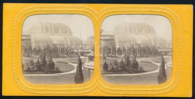 cca 1870-1890 München, Botanischer Garten, sztereofotó, 8,5x17,5 cm / Munich, vintage stereo photo