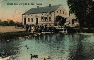 1911 Derwitz (Werder), Gruss aus Derwitz b. Gr. Kreutz / inn, automobile (EB)