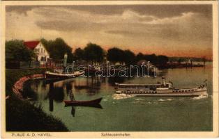 1919 Brandenburg an der Havel, Plaue, Schleusenhafen / port, steamship