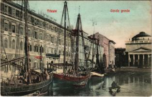 1907 Trieste, Trieszt; Canale grande / canal (wet damage)
