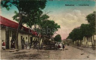 1919 Nádudvar, utcakép, üzlet, lovaskocsi. Blaskó Pál kiadása