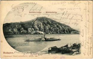 1900 Budapest XI. Gellérthegy, Citadella, SÓLYOM gőzüzemű ingahajó. Divald 103. (EK)