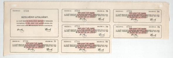 Budapest 1929. "Első Magyar Általános Biztosító Társaság" névre szóló részvénye 50P-ről, s...