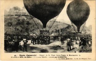 Départ de la Place Saint-Pierre a Montmarte le 11 octobre 1870 du ballon LArmand Barbes monte par Gambetta