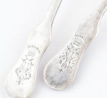 Ezüst (Ag) 4 db mokkás kanál, Dianás jelzéssel, XX: sz. eleje, monogrammal 46,5 g