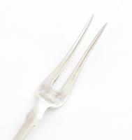 Ezüst (Ag) szervírozó villa és merőkanál, Dianás jelzéssel, XIX. sz vége, egyik "Sárga" me...