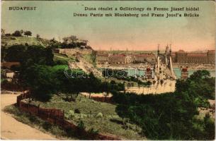 1912 Budapest XI. Gellérthegy, Ferenc József híd. Fellner Mór kiadása (fa)