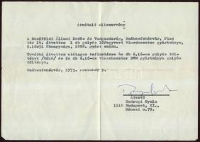 BOdrogi Gyula színművész aláírása vadász témájú iraton