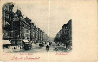 Budapest VII. Erzsébet körút, villamos. D. Halberstadt kiadása