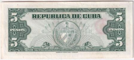 Kuba 1960. 5P T:AU
Cuba 1960. 5 Pesos C:AU
Krause P#92