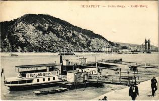 Budapest XI. Gellérthegy, Citadella, Lánchídi ingahajó Hunyadi János keserűvíz reklámmal (EK)