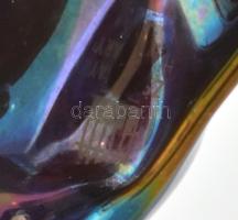 Zsolnay eozin mázas drapéria medál, jelzett, hibátlan, 5,5x2,5 cm