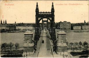 1909 Budapest, Erzsébet híd, Berlitz nyelviskola reklám a falon. Taussig A. 8703. (EK)