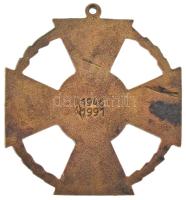 1991. "Magyar Köztársasági Bronz Érdemkereszt polgári tagozat" patinázott bronz kitüntetés...