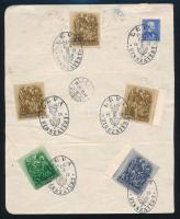 1938 Léva visszatárt bélyegzések egy lapon