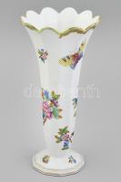 Herendi Viktória mintás trombita váza, jelzett, kopott, m: 22 cm