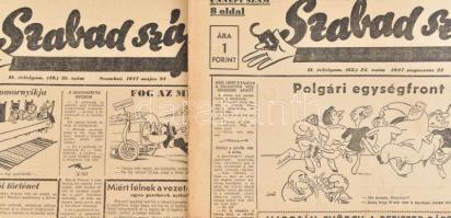 1946-1950 Szabad Száj I-V. évfolyamok számai, kb. 50 db, vegyes állapotban