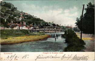 1903 Kolozsvár, Klausenburg, Cluj; Fellegvár, Erzsébet híd / Cetatea / bridge (Rb)