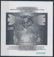 1987 Csúcstalálkozó feketenyomat blokk zöld sorszámmal (8.000)