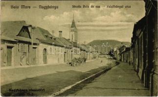 1940 Nagybánya, Baia Mare; Felsőbányai utca, üzlet / Strada Baia de sus / street, shop + 1940 Nagybánya visszatért So. Stpl (EK)
