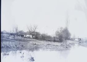 cca 1900 Felvidéki üveg pozitív gyűjtemény, Egyesével feliratozott tokban részletes leírással városk...