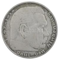 Német Harmadik Birodalom 1937D 2M Ag "Hindenburg" technológiai hibás veret (veretkettőződé...