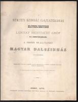 1872 Pest, A Nemzeti Színház igazgatójának előterjesztése Lónyay Menyhért gróf m.k. miniszterelnökhö...