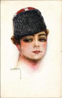 1916 Lady art postcard s: Usabal (EK)