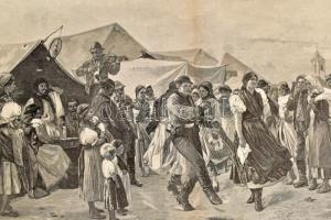 Aggházy Gyula (1850-1919) festménye után: Búcsú Magyarországon (Kirchweih in Ungarn), 1898 körül. Ro...