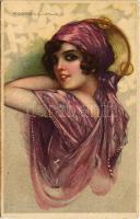 Italian lady art postcard. Degami 626. s: T. Corbella (EK)