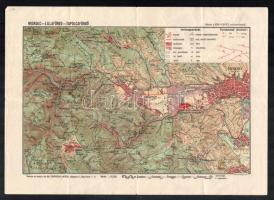 1937 Miskolc-Lillafüred-Tapolcafürdő térképe, részlet a Bükk hegység turistatérképéből. 1:50.000, tervezte és kiadja a M. Kir. Állami Térképészet, hajtásnyomokkal, 25x35 cm