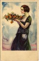 Italian lady art postcard. 1771-2. s: Bompard (EK)