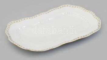 Régi porcelán pecsenyés tál, jelzés nélkül, kopásokkal, 37x23 cm