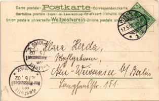 1902 Fröhliche Pfingsten / Pentecost greeting art postcard with bugs drinking beer. Art Nouveau, Emb...