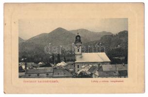 1918 Nagybánya, Baia Mare; Látkép a református templommal. W.L. Bp. 6040. 1912-14. Krizsanovszky Lőrinc kiadása / Calvinist church (EK)