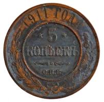 Orosz Birodalom 1911. 5k Cu T:VF
Russian Empire 1911. 5 Kopecks Cu C:VF