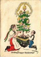 1940 Boldog magyar karácsonyt! / Hungarian irredenta propaganda with Christmas greeting s: Pálffy (EB)