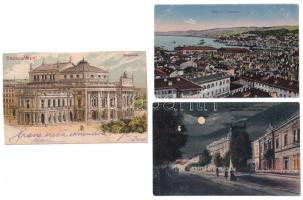 6 db RÉGI képeslap vegyes minőségben: Belgrád, Trieste, Róma, Wien (Bécs), Borszék, Palics