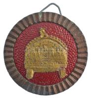 DN Szent Korona részben festett bronz emlékérem akasztóval (44mm) T:XF